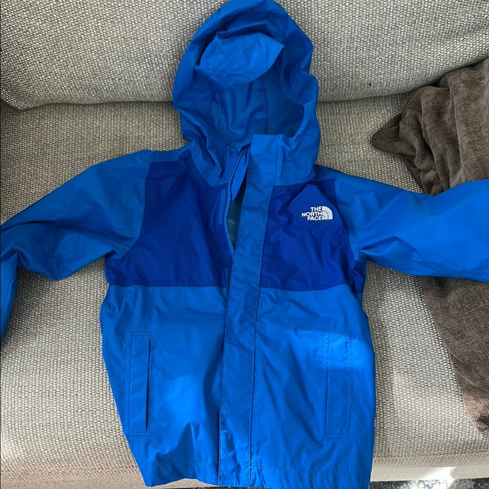 The North Face Blue Raincoat Hooded Weather-Resistant